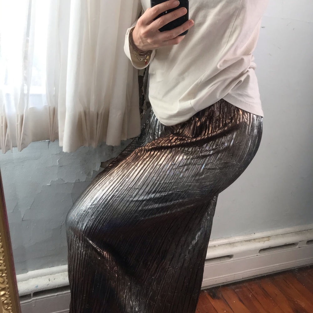 Maxi metallic skirt